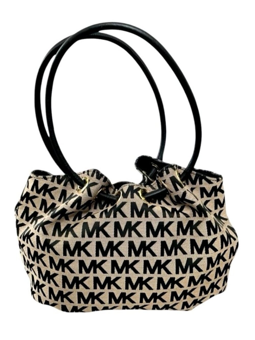 Michael Kors East/West Black Signature Canvas Ring Tote Handbag‎ - Picture 2 of 7